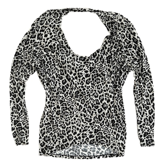 Express Leopard Print Vintage Open Back Rayon Blouse - Size XS - Picture 1 of 9